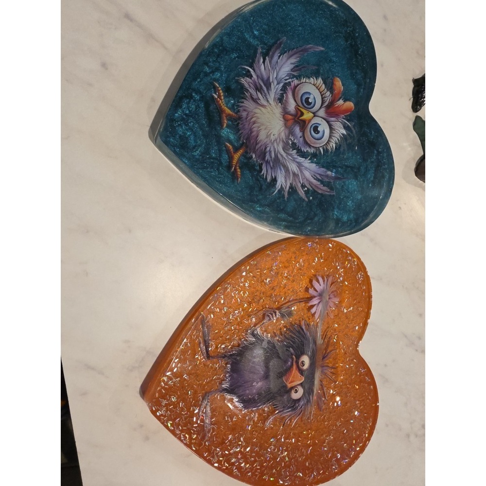 Handmade Resin Heart Shaped‎ Display Piece. Price Is For One Only